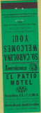 Matchbook Cover - Perkins Americana El Patio Motel Myrtle Beach SC Green