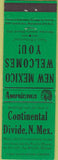 Matchbook Cover - Perkins Americana Continetnal Divide NM Green