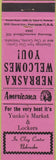Matchbook Cover - Perkins Americana Yunko's Market Clay Center NE Pink