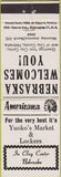 Matchbook Cover - Perkins Americana Yunko's Market Clay Center NE White