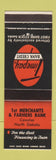 Matchbook Cover - 1st Merchants & Farmers Bank Cavalier ND