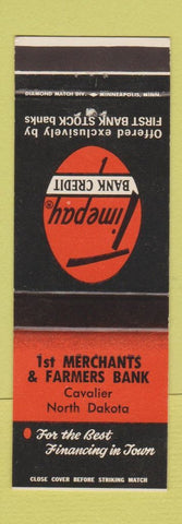 Matchbook Cover - 1st Merchants & Farmers Bank Cavalier ND