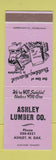 Matchbook Cover - Ashley Lumber ND