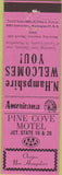 Matchbook Cover - Perkins Americana Pine Cove Motel Ossippe NH Pink