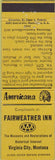 Matchbook Cover - Perkins Americana Fairweather Inn Virginia City MT Yellow