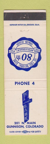 Matchbook Cover - 1st National Bank Gunnison Colorado low phone #