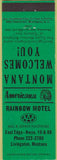 Matchbook Cover - Perkins Americana Rainbow Motel Livingston MT Green