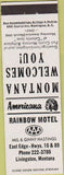 Matchbook Cover - Perkins Americana Rainbow Motel Livingston MT White