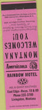 Matchbook Cover - Perkins Americana Rainbow Motel Livingston MT Pink