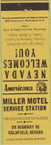 Matchbook Cover - Perkins Americana Miller Motel oil gas Goldfield  NV Yellow