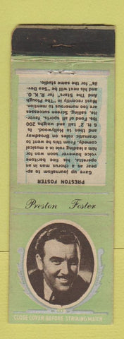 Matchbook Cover - 1930's Diamond Movie Stars Preston Foster WEAR