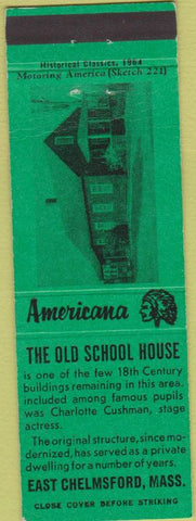 Matchbook Cover - Perkins Americana Old School East Chelmsford MA Green