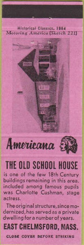 Matchbook Cover - Perkins Americana Old School East Chelmsford MA Pink