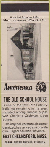 Matchbook Cover - Perkins Americana Old School East Chelmsford MA White