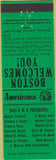 Matchbook Cover - Perkins Americana RMS 1960 Convention Boston MA Green