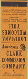 Matchbook Cover - Perkins Americana Clark Commission Co Benton LA Orange