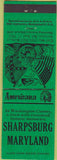 Matchbook Cover - Perkins Americana Civil War Sharpsburg MD Green