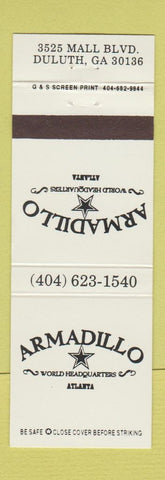 Matchbook Cover - Armadillo Restaurant Duluth GA Atlanta