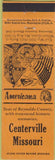 Matchbook Cover - Perkins Americana Civil War Centerville MO Orange