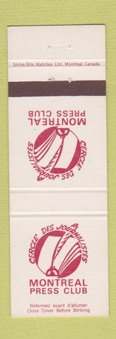 Matchbook Cover - Montreal QC Press Club