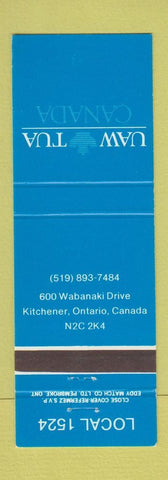 Matchbook Cover - UAW TUA Canada Union Kitchener ON