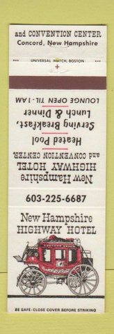Matchbook Cover - New Hampshire Highway Hotel Concord NH