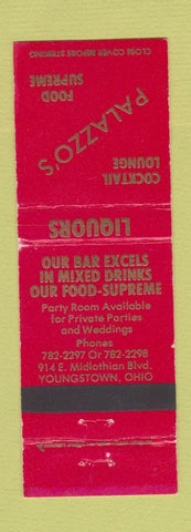Matchbook Cover - Palazzo's Restaurant Youngstown OH