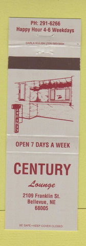 Matchbook Cover - Century Lounge Bellevue NE