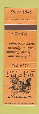 Matchbook Cover - Old Mill Restaurant Northville MI