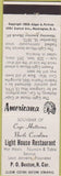Matchbook Cover - Perkins Americana Light House Restaurant Buxton NC White