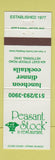 Matchbook Cover - Peasant Stock Restaurant Kettering OH