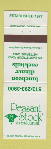 Matchbook Cover - Peasant Stock Restaurant Kettering OH