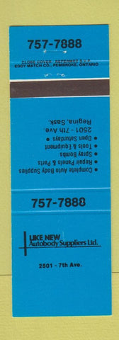 Matchbook Cover - Lake New Auto Body Supply Regina SK