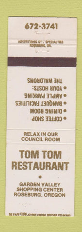 Matchbook Cover - Tom Tom Restaurant Roseburg OR