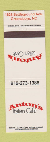 Matchbook Cover - Anton's Italian Cafe Greensboro NC