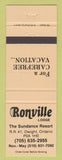 Matchbook Cover - Ronville Lodge Dwight ON