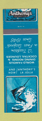 Matchbook Cover - Anthony's Fish Grotto La Jolla San Diego CA