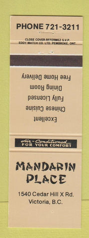 Matchbook Cover - Mandarin Place Victoria BC