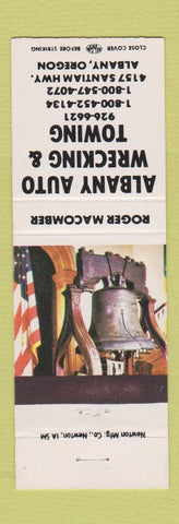 Matchbook Cover - Albany Auto Wrecking Towing OR