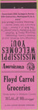 Matchbook Cover - Perkins Americana Carrol Groceries Walthall MS Pink