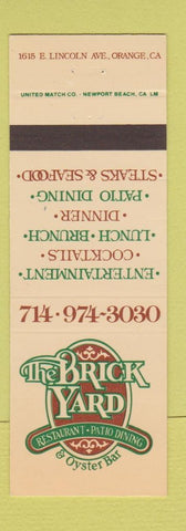 Matchbook Cover - Brick Yard Restaurant  Orange CA