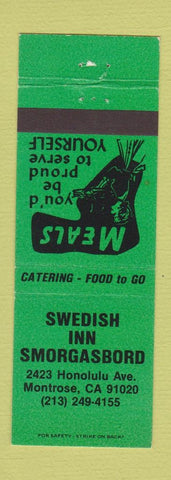 Matchbook Cover - Swedish Inn Smorgasbord Montrose CA