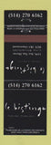 Matchbook Cover - Le Bistingo French Restaurant Outremont QC