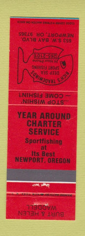 Matchbook Cover - Rich's Tradewinds Fishing Newport OR RED