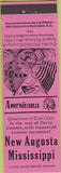 Matchbook Cover - Perkins Americana Civil War New Augusta MS Pink