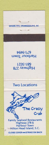 Matchbook Cover - Crazy Crab Hilton Head Island SC WEAR