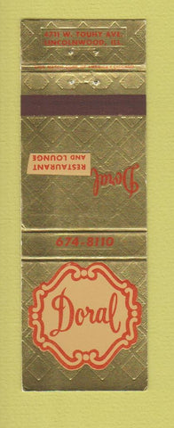 Matchbook Cover - Doral Restaurant Lounge Lincolnwood IL