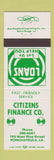 Matchbook Cover - Citizens Finance Ponchatoula LA