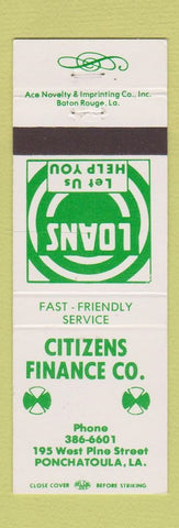 Matchbook Cover - Citizens Finance Ponchatoula LA