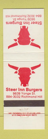 Matchbook Cover - Steer In Burgers Toronto ON